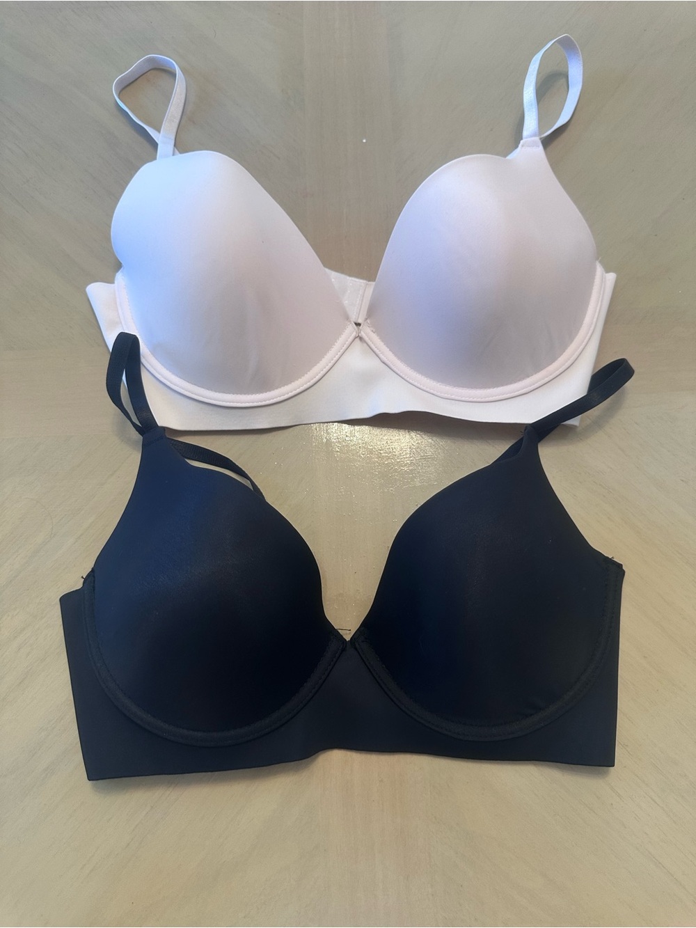 Steve Madden Smooth T-Shirt Bra Duo - Black & Light Pink Size 34 DD